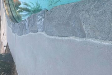 Pool caulking of polyurethane by Green Gorge Construction to improve life of pool