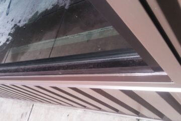 commercial caulking and window installation done by Green Gorge Construction in The Dalles Oregon storefront door